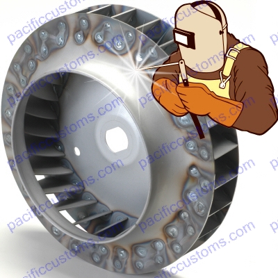 FAN, DOG HOUSE SHROUD, WELDED BLADES