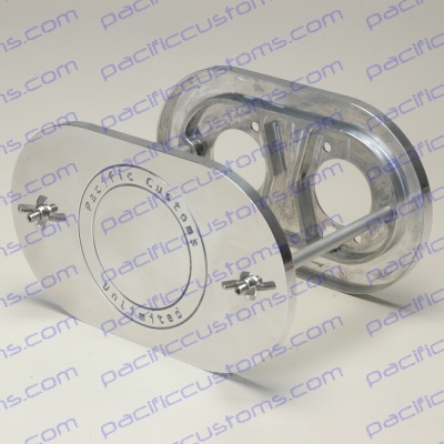 WEBER DCOE SIDE DRAFT BILLET ALUMINUM AIR CLEANER HOUSING - PACIFIC CUSTOMS LOGO