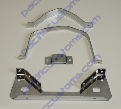 TRAMSMISSION MOUNT KIT, CHROME, BUG SOLID MOUNTS AND STRAPS