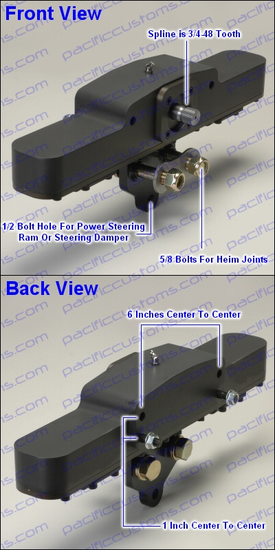 RACK AND PINION, BILLET, DEVIL SR. BEAM MOUNT FOR HEIMS