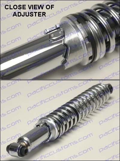 SHOCK, CHROME BODY, COIL OVER, REAR LONG TRAVEL, 22 1/4