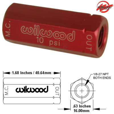 WILWOOD RESIDUAL VALVE, 10LBS FOR DRUM BRAKES