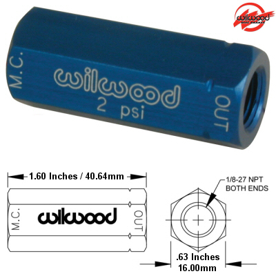 WILWOOD RESIDUAL VALVE, 2LBS FOR DISC BRAKES
