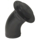 Angled Remote Low Profile Fuel Filler Neck Black Anodized With Black Anodized Cap For 2.0 Inch Hose