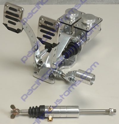 PEDAL ASSEMBLY WITH ROLLER PEDAL, POLISHED RECTANGULAR RESERVOIRS 3/4