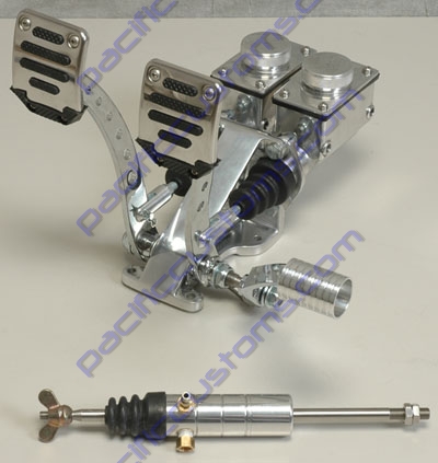 PEDAL ASSEMBLY WITH ROLLER PEDAL, POLISHED RECTANGULAR RESERVOIRS 3/4