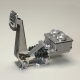 Tandem Brake Pedal Assembly With Two Short Rectangular 3/4 And 7/8 Bore Master Cylinders