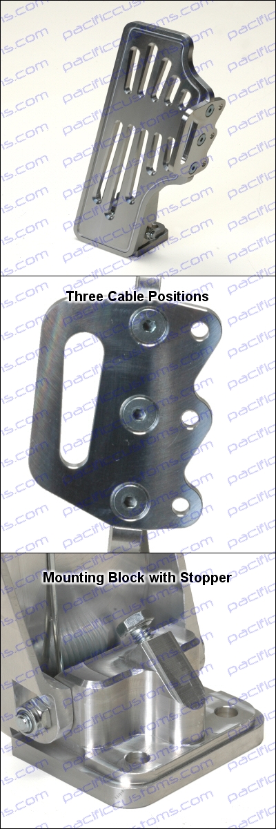 THROTTLE PEDAL WITH FOOT REST,BILLET ALUMINUM WITH GROOVES
