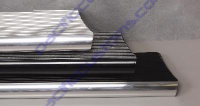 BILLET RUNNING BOARDS, BLACK WITH POLISHED RIBS