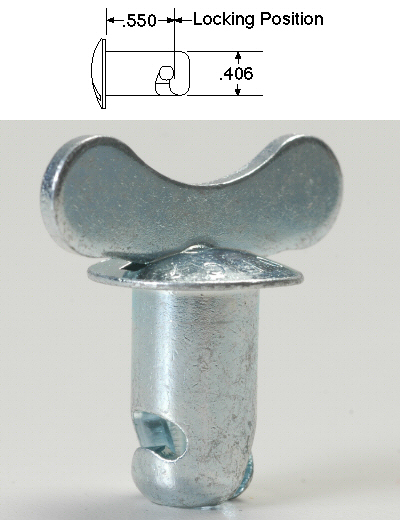 DZUS BUTTON ONLY - WING HEAD WITH 0.550
