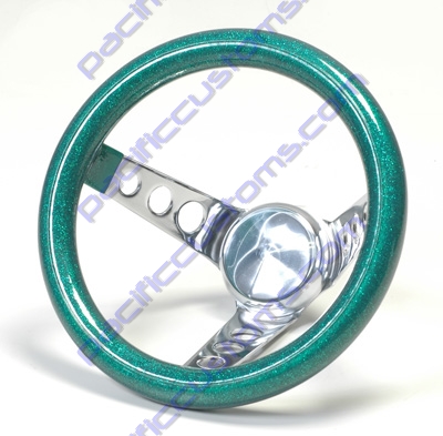 STEERING WHEEL,10 INCH,METAL FLAKE GREEN