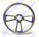 BILLET 14 INCH STEERING WHEEL 3 SPOKE CENTER ALUMINUM GRIP STANDARD 6 HOLE MOMO STYLE PATTERN