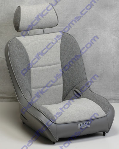 BEARD SUPER SEAT, LOW BACK WITH ADJUSTABLE HEADREST, GREY/GREY