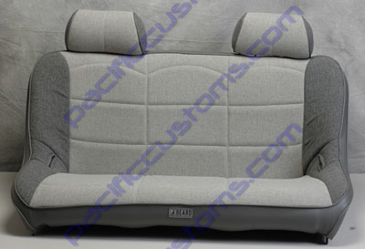 BEARD SUPER SEAT 48 INCH WIDE BENCH WITH ADJUSTABLE HEADREST WITH GREY CLOTH AND GREY VINYL BACKING