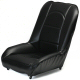 ALL VINYL BLACK NARROW LOW BACK SUSPENSION SEAT 19 INCHES WIDE FOR OLDER SAND RAILS, MANX BUGGIES