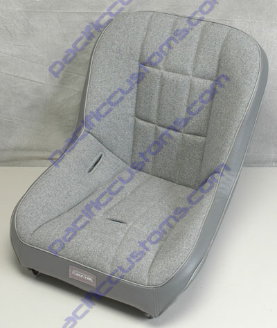 SUPER SEAT, EMPI RACE TRIM LOW BACK, GREY CLOTH WITH GREY VINYL