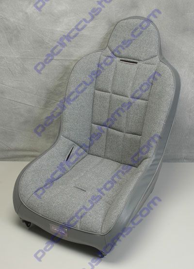 SUPER SEAT, EMPI RACE TRIM HIGH BACK, GREY CLOTH WITH GREY VINYL