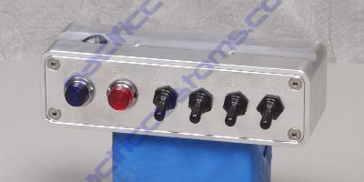SWITCH BOX,BILLET ALUMINUM, W/HOLES AND ENGRAVING