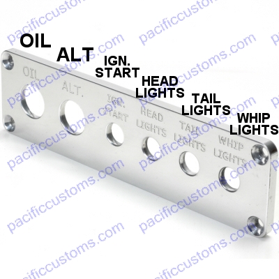 SWITCH BOX, POLISHED BILLET ALUMINUM, W/HOLES AND ENGRAVING