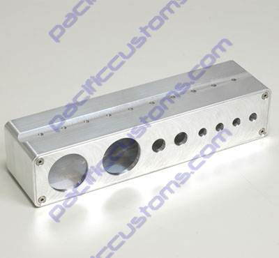 SWITCH BOX, LARGE, POLIHED BILLET ALUMINUM, W/ 2 GAUGE HOLES