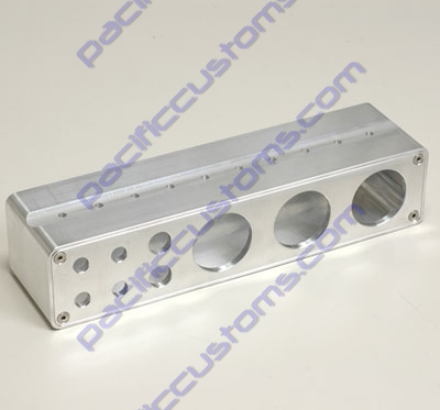 SWITCH BOX, LARGE, POLISHED BILLET ALUMINUM, W/ 3 GAUGE HOLES