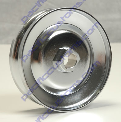PULLEY, 12V ALT. GEN., BILLET CENTER, CHROME FINISH