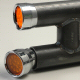 BILLET ALUMINUM SLIP IN LED LIGHTS FOR .095 WALL 1.5 INCH TUBE DUAL FILAMENT AMBER COLOR