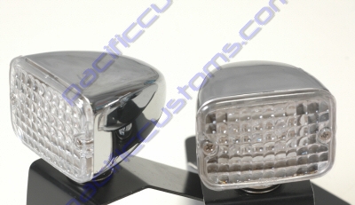 L.E.D. MINI TAILLIGHT CLEAR LENS - RED(STOP)/AMBER(TURN) 2 1/2