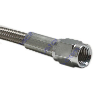 AN #3 FEMALE TO #3 FEMALE 126 INCH LONG STEEL BRAIDED BRAKE HOSE