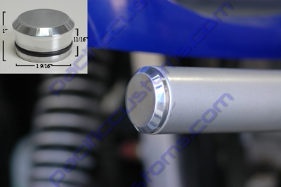 END CAP, BILLET, RHINO BUMPER, POLISHED FLAT FINISH