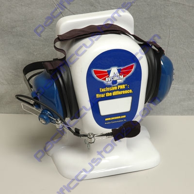 HEADSET, BLUE FINISH, BEHIND THE HEAD