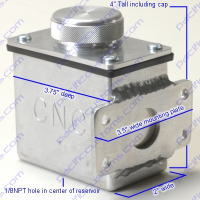 CNC REMOTE MOUNT SINGLE RESERVOIR - CLICK IMAGE FOR DIMENSIONS