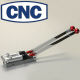 CNC DUAL HANDLE 3/4 INCH BORE STEERING BRAKE WITH ANGLED HANDLES AND RED KNOB
