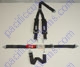 The latch system features a rounded safety latch design that prevents inadvertant release that can be caused by snagging gloves or jacket sleeves. The rugged leather skirting attached behind the drop-forged latch mechanism provides an extra built-in comfort. This lightweight racing harness system was designed for maximum comfort and reliability at an affordable price. Driver restraint systems warning: This article is sold without warranty. Expressed or implied. No warranty or representation is made as to the product's ability to protect the user from any injury or death. The user assumes that risk. Not for competition use.