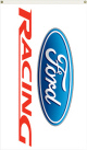 LARGE 3 FOOT X 5 FOOT WHITE FORD RACING FLAG