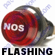 K4 Jumbo Flashing Red Indicator Light NOS Engraved For Nitrous Oxide Bolts Into A 1 Inch Hole