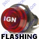 K4 Jumbo Flashing Red Indicator Light IGN Engraved For Ignition Bolts Into A 1 Inch Hole