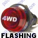 K4 Jumbo Flashing Red Indicator Light 4WD Engraved For Four Wheel Drive Bolts Into A 1 Inch Hole