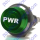 K4 Jumbo Green PWR Engraved For Power Indicator Warning Light Bolts Into A 1 Inch Hole
