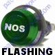 K4 Jumbo Flashing Green Indicator Light NOS Engraved For Nitrous Oxide Bolts Into A 1 Inch Hole