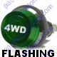 K4 Jumbo Flashing Green Indicator Light 4WD Engraved For Four Wheel Drive Bolts Into A 1 Inch Hole