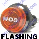 K4 Jumbo Flashing Amber Indicator Light NOS Engraved For Nitrous Oxide Bolts Into A 1 Inch Hole