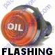 K4 Jumbo Flashing Amber Indicator Light OIL Engraved For Oil Pressure Bolts Into A 1 Inch Hole