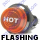 K4 Jumbo Flashing Amber Indicator Light HOT Engraved For Temperature Bolts Into A 1 Inch Hole