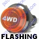 K4 Jumbo Flashing Amber Indicator Light 4WD Engraved For Four Wheel Drive Bolts Into A 1 Inch Hole