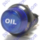 K4 Jumbo Blue OIL Engraved For Oil Pressure Indicator Warning Light Bolts Into A 1 Inch Hole