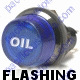 K4 Jumbo Flashing Blue Indicator Light OIL Engraved For Oil Pressure Bolts Into A 1 Inch Hole