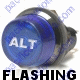K4 Jumbo Flashing Blue Indicator Light ALT Engraved For Alternator Bolts Into A 1 Inch Hole