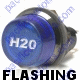 K4 Jumbo Flashing Blue Indicator Light H2O Engraved For Water Temp Bolts Into A 1 Inch Hole