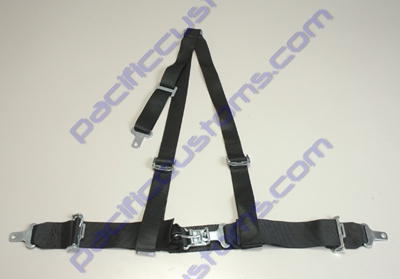 TIGER BLACK 3 INCH WIDE LAP WITH 2 INCH WIDE SEWN IN SHOULDERS 3 POINT